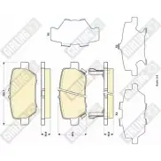 Тормозные колодки дисковые, комплект GIRLING 2 5166 6135129 S5N5M Honda Legend 4 (KB) Седан 3.7 VTEC V6 4WD (KB2) 295 л.с. 2008 – 2012