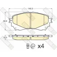 Тормозные колодки дисковые, комплект GIRLING HYAFS 2293042 6135806 257 25