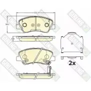 Тормозные колодки дисковые, комплект GIRLING 2 4348 Hyundai Verna 6136306 25349