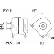 Генератор MAHLE ORIGINAL Audi A3 (8L) 1 1996 – 2003 11203080 MG 255 11.203.080