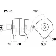 Генератор MAHLE ORIGINAL 11203546 11.203.546 Audi A4 (B5) 1 Универсал 1.9 Tdi 90 л.с. 1996 – 2001 MG 602