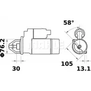 Стартер MAHLE ORIGINAL Audi A4 (B5) 1 Седан 2.6 150 л.с. 1995 – 2000 11.139.408 MS 217 11.139.311