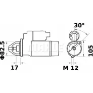 Стартер MAHLE ORIGINAL Volkswagen Passat (B5) 3 Седан 2.0 4motion 115 л.с. 2000 – 2005 MS 82 11139417 11.139.417