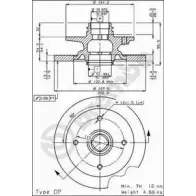 Тормозной диск BRECO BS 7237 2360861 03IUJUE BM8 JM
