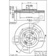 Тормозной диск BRECO OYQVL U7Z2JO F 2361422 BS 7958