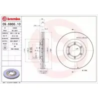 Тормозной диск BRECO SWQD 1 Opel Frontera (B) 2 Кроссовер 3.2 i (6B1VF) 205 л.с. 1998 – 2025 HQZ9FFG BS 8231