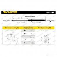 Амортизатор капота MONROE 497919 ML5559 OE67A U 5412096346293 - Изображение 6