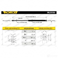 Амортизатор капота MONROE 497916 KQF XF5J 5412096346262 ML5556 - Изображение 1