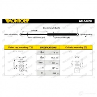Амортизатор капота MONROE ML5420 5412096344909 RBLF P32 497781 - Изображение 2