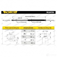 Амортизатор капота MONROE 5412096457180 498333 31WL4 HH ML6026