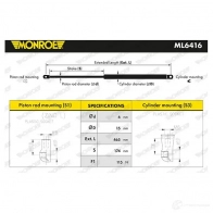 Амортизатор стекла багажника MONROE 1437136176 ML6416 3K7 K6DW