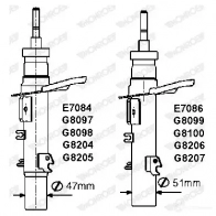 Амортизатор MONROE E7086 7P OD243 Peugeot 207 1 (WA, WC, PF1) Хэтчбек 1.6 xS Flex 113 л.с. 2008 – 2024 5412096298332