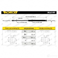 Амортизатор багажника MONROE FEY WIT 5412096461842 ML6149 498442 - Изображение 6
