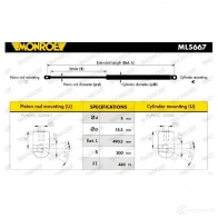 Амортизатор багажника MONROE X X41I0W 5412096347375 ML5667 498027 - Изображение 7