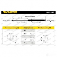 Амортизатор багажника MONROE 5412096456923 ML5997 RQ8 OK7B 498307 - Изображение 7