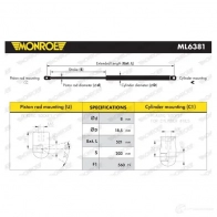 Амортизатор багажника MONROE ML6381 VF1 V60 1424469818 - Изображение 2