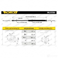 Амортизатор багажника MONROE R 153T 5412096342967 497587 ML5226