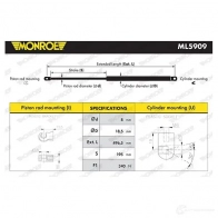 Амортизатор багажника MONROE 5412096440175 Q9Z JI ML5909 498243 - Изображение 2
