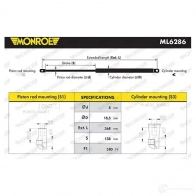 Амортизатор багажника MONROE ML6286 1208332177 5412096550478 SN1SB QP - Изображение 1