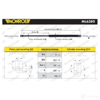 Амортизатор багажника MONROE 1424469817 ML6380 EYH MI - Изображение 2