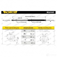 Амортизатор багажника MONROE 5412096479625 E 5TAGQK 498455 ML6162 - Изображение 7