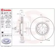 Тормозной диск BRECO Saab 9-3 (YS3F) 2 Кабриолет 1.8 i 122 л.с. 2004 – 2015 HK7E P BV 8495 UMUO0