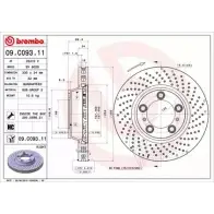 Тормозной диск BRECO Porsche 911 (996) 3 Купе 3.6 S 450 л.с. 2004 – 2005 CSV13MH J69I UEI BV 9020