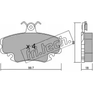 Тормозные колодки, дисковые, комплект FRI.TECH. 2 0772 122.0 20937 Renault Symbol (L8) 3 Седан