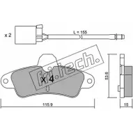 Тормозные колодки, дисковые, комплект FRI.TECH. 145.0W 21587 215 86 Ford Mondeo 1 (FD, GBP) Хэтчбек 2.0 i 16V 4x4 136 л.с. 1993 – 1996