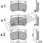 Тормозные колодки, дисковые, комплект FRI.TECH. 21 654 2373625 203.0 21655