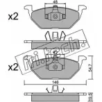 Тормозные колодки, дисковые, комплект FRI.TECH. 23130 21 974 Volkswagen Golf 4 (1J1) Хэтчбек 1.8 90 л.с. 1997 – 1999 220.1