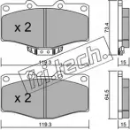 Тормозные колодки, дисковые, комплект FRI.TECH. Toyota Hilux (N140, 50, 60, 70) 6 Пикап 2.7 4WD (RZN140. RZN169) 150 л.с. 1997 – 2000 21784 21 681 251.0