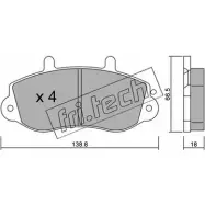 Тормозные колодки, дисковые, комплект FRI.TECH. P505H 233 02 273.0 2373732