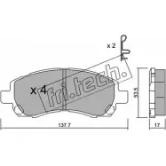 Тормозные колодки, дисковые, комплект FRI.TECH. 304.0 237 80 Subaru Impreza (GFC) 1 Купе 1.6 95 л.с. 1998 – 2000 23781