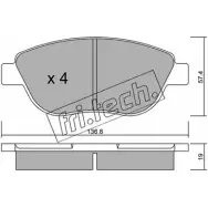 Тормозные колодки, дисковые, комплект FRI.TECH. W9CDSU 331.1 Fiat Idea (350) 1 Минивэн 1.8 110 л.с. 2008 – 2010 2 3600