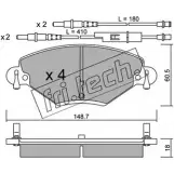 Тормозные колодки, дисковые, комплект FRI.TECH. 340.0 Citroen C5 1 (DC, PF3) Хэтчбек 2.0 HDi 107 л.с. 2001 – 2004 23 277 V64MN8