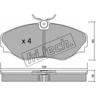 Тормозные колодки, дисковые, комплект FRI.TECH. 347.0 W7KNE0 2373854 2497 1