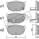 Тормозные колодки, дисковые, комплект FRI.TECH. Kia Cerato (TD) 2 Купе 1.6 CVVT 204 л.с. 2013 – 2025 2 1553 371.0 X3A1U