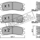 Тормозные колодки, дисковые, комплект FRI.TECH. 21707 413.0 Mitsubishi Eclipse 3 (D5) Кабриолет 3.0 203 л.с. 2000 – 2005 2 1706