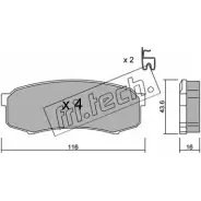 Тормозные колодки, дисковые, комплект FRI.TECH. Y7FBX9 Toyota Land Cruiser Prado (J70) 1 Внедорожник 4.0 4x4 (GRJ79. GRJ76. GRJ71) 231 л.с. 2007 – 2025 447.0 219 47