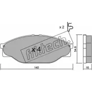 Тормозные колодки, дисковые, комплект FRI.TECH. IFGOBV Toyota Hilux (N140, 50, 60, 70) 6 Пикап 3.0 D (LN17. LN16. LN147. LN152) 88 л.с. 1997 – 2000 448.0 21 689