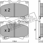 Тормозные колодки, дисковые, комплект FRI.TECH. 2373984 23525 2352 4 468.0
