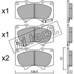 Тормозные колодки, дисковые, комплект FRI.TECH. Toyota Land Cruiser Prado (J70) 1 Внедорожник 4.0 4x4 (GRJ79. GRJ76. GRJ71) 231 л.с. 2007 – 2025 24025 240 24 470.0