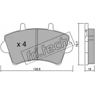 Тормозные колодки, дисковые, комплект FRI.TECH. 2374091 561.0 1QWTS01 2 3613