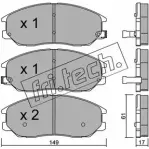 Тормозные колодки, дисковые, комплект FRI.TECH. 24234 649.0 2374229 2416 7