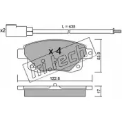 Тормозные колодки, дисковые, комплект FRI.TECH. 2 4486 WHLLGSM Ford Transit 7 (FM) Грузовик 697.0