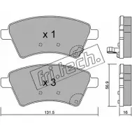 Тормозные колодки, дисковые, комплект FRI.TECH. 243 91 Suzuki SX4 (EY, GY) 1 Хэтчбек 1.6 (RW 416) 101 л.с. 2006 – 2025 718.0 24392