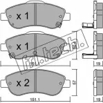 Тормозные колодки, дисковые, комплект FRI.TECH. Honda CR-V 4 (RM) Кроссовер 2.4 AWD 180 л.с. 2012 – 2025 24639 24 638 805.0