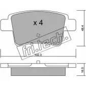 Тормозные колодки, дисковые, комплект FRI.TECH. A1X67 Citroen C4 Grand Picasso 1 (UA, PF2) Минивэн 1.8 i 16V 125 л.с. 2006 – 2010 817.0 2 4540