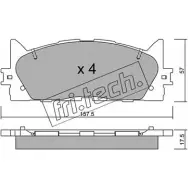 Тормозные колодки, дисковые, комплект FRI.TECH. Toyota Camry (XV40) 4 Седан 2.4 Hybrid (AHV40) 143 л.с. 2006 – 2011 899.0 2 4350 BUA3BV